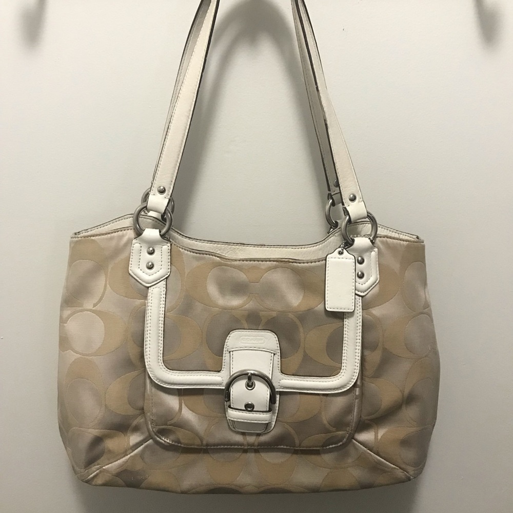 Coach Large Cream/Tag Purse